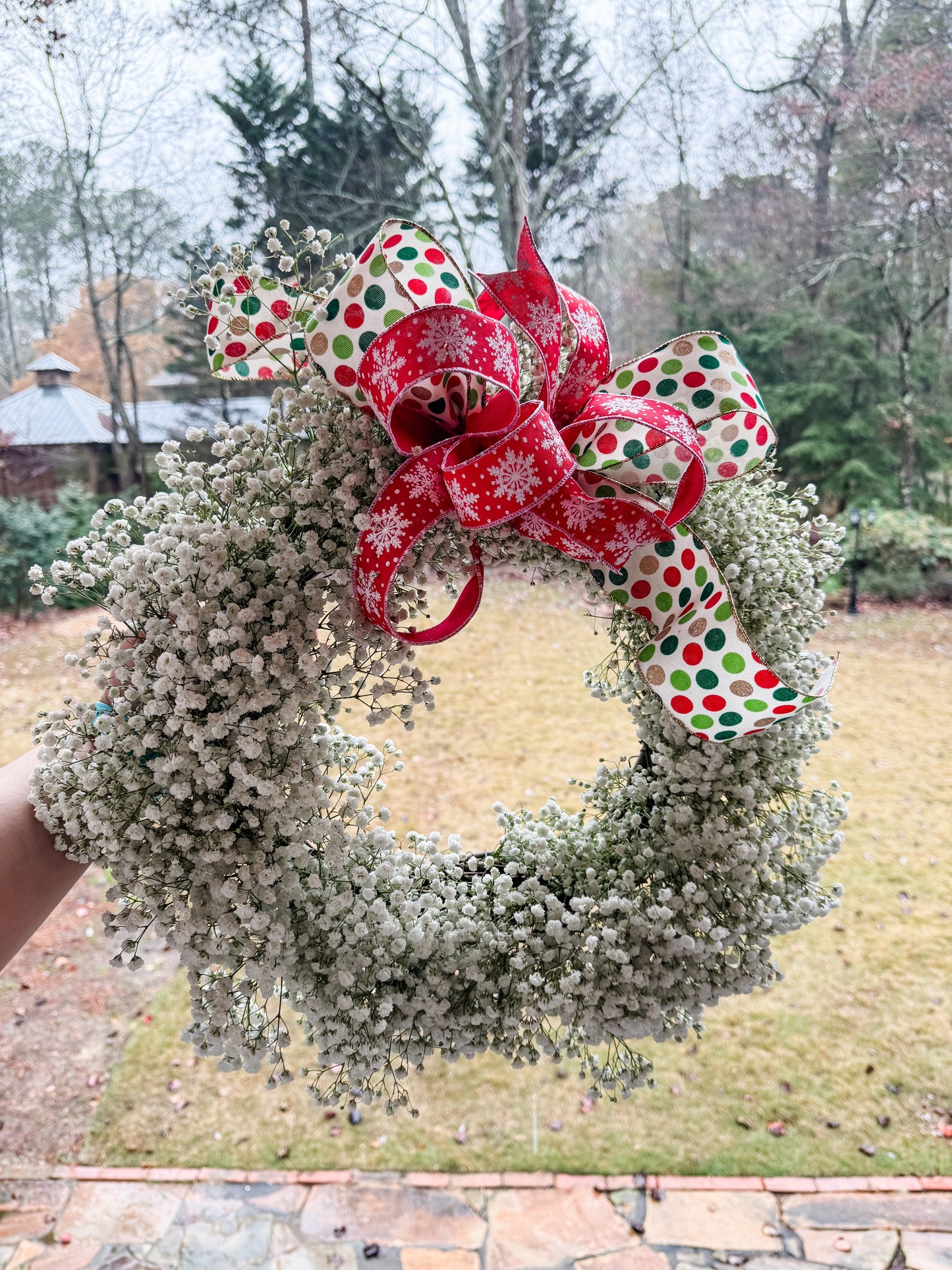 Dried Snowball Wreath