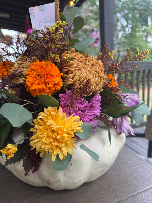 Floral Pumpkin Centerpiece Workshop