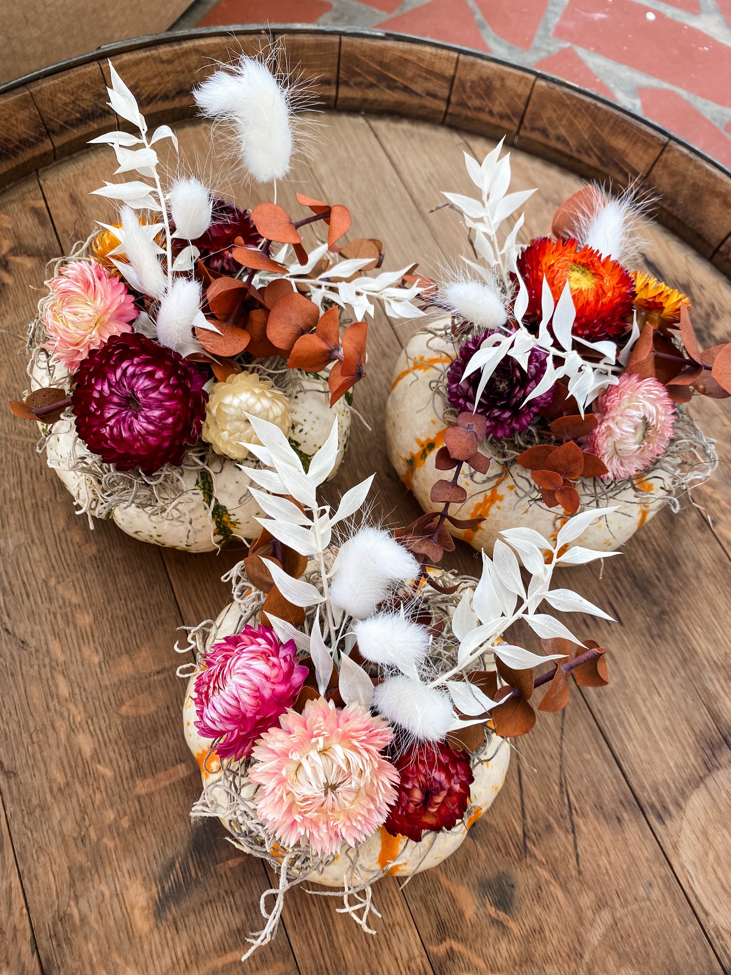 Dried Floral Pumpkin