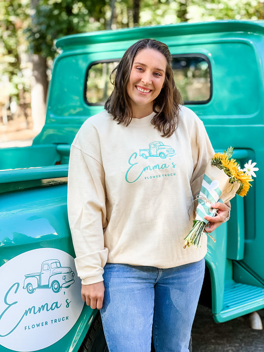 Emma’s Flower Truck Corded Sweatshirt