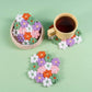 Crochet Colorful Flowers Coaster Set, Cute Drink Coaster Set