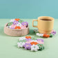 Crochet Colorful Flowers Coaster Set, Cute Drink Coaster Set