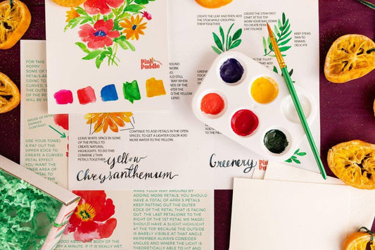 Wildflower Bouquet Flower DIY Painting Watercolor Mini Kit