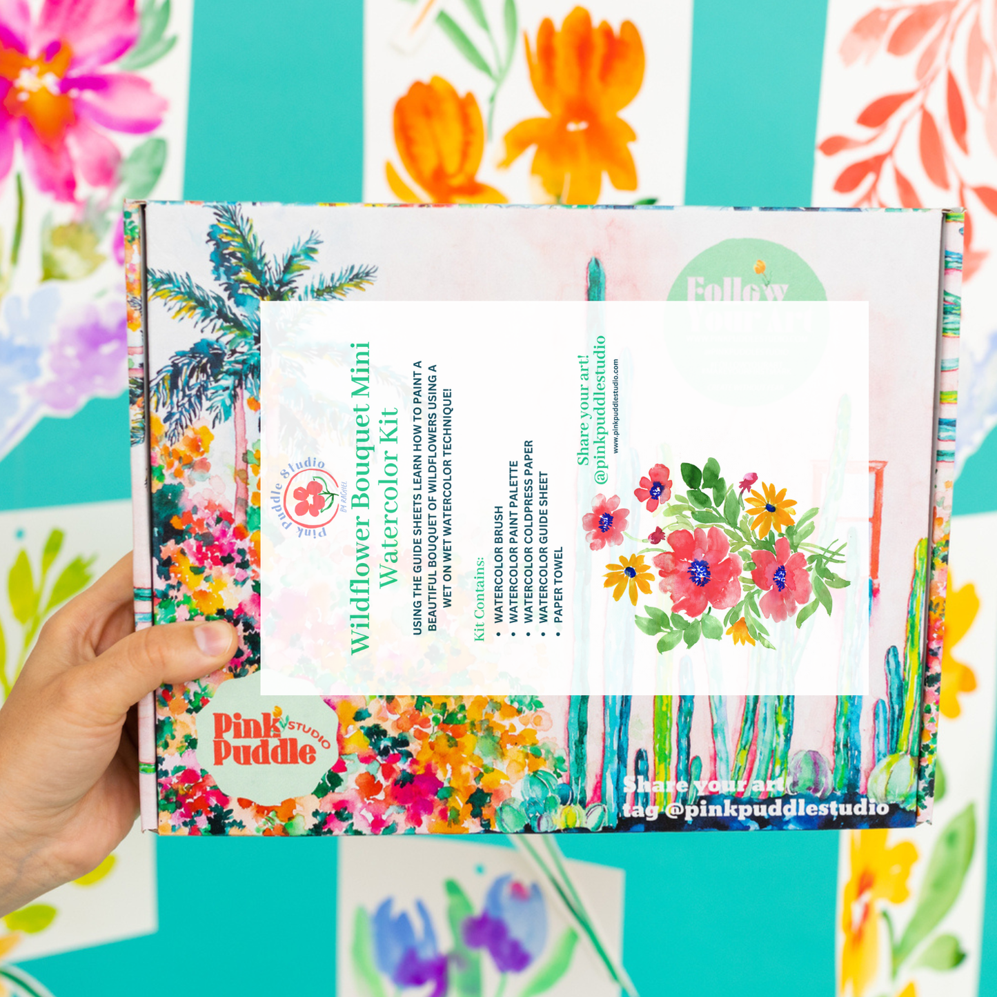 Wildflower Bouquet Flower DIY Painting Watercolor Mini Kit
