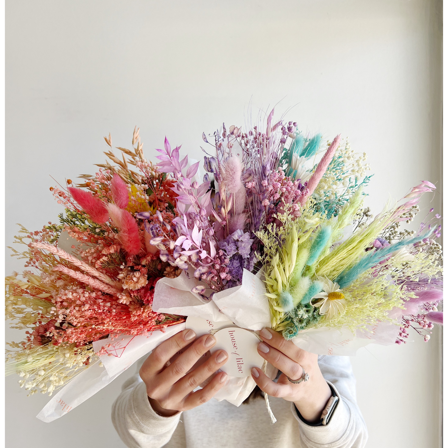 Whimsical Dried Flower Mini Bouquet: Unicorn Drumdrop